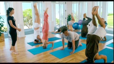 Yoga isn't competitive. Unless your ex's new boyfriend is in the class, in which case IT'S ON.