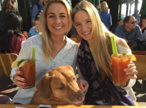 My twin, Chelsea and her puppy Mila.